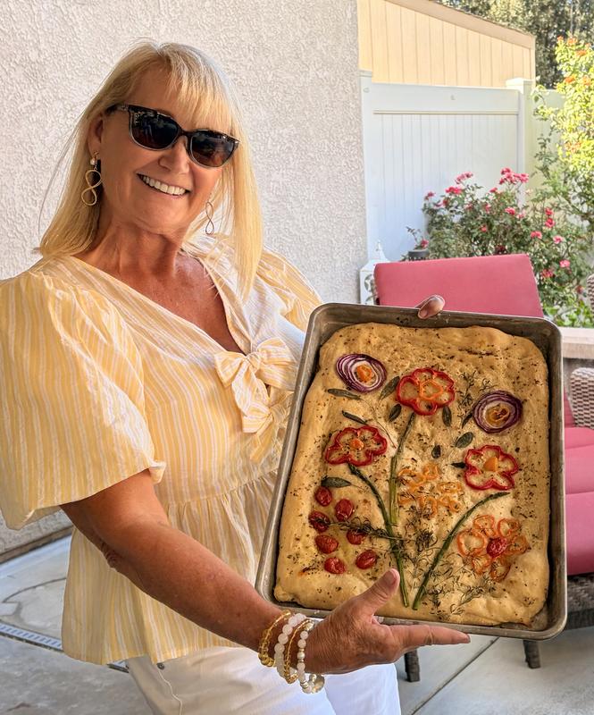 My cute blouse and masterpiece forcaccia bread.