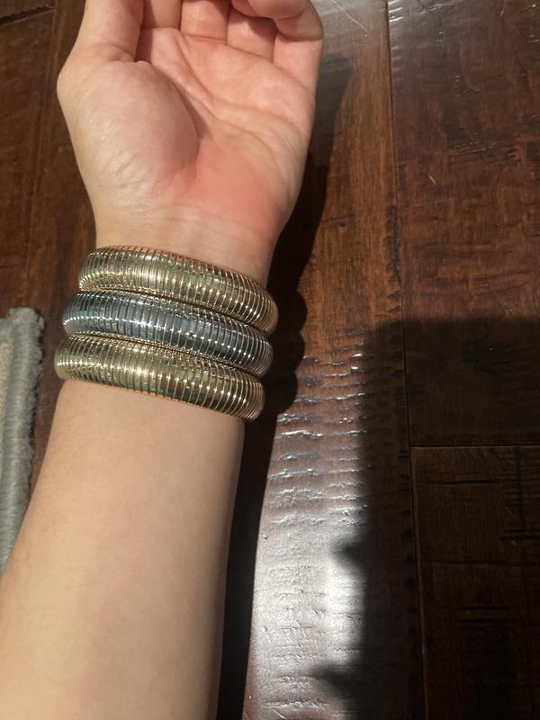 ETTIKA Golden Hour Flex Snake Chain Stretch Bracelet Set, 3 Pieces - Macy's