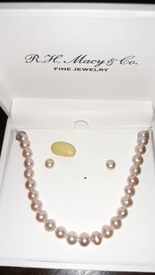 2 Pc. Set Cultured Freshwater Pearl 5 6mm 18 Strand Necklace Matching Stud Earrings Macy s