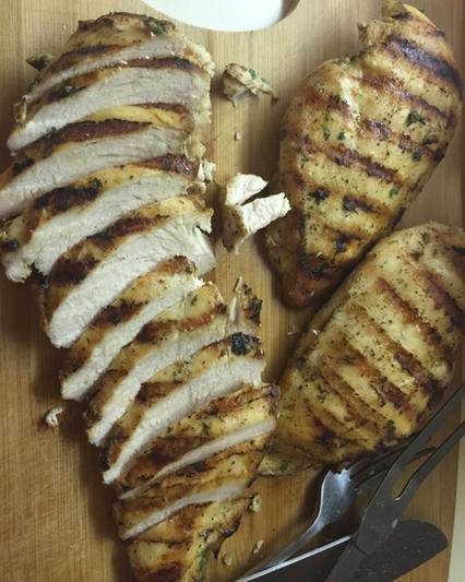 this was tender, moist and delicious with that beautiful grill marks..