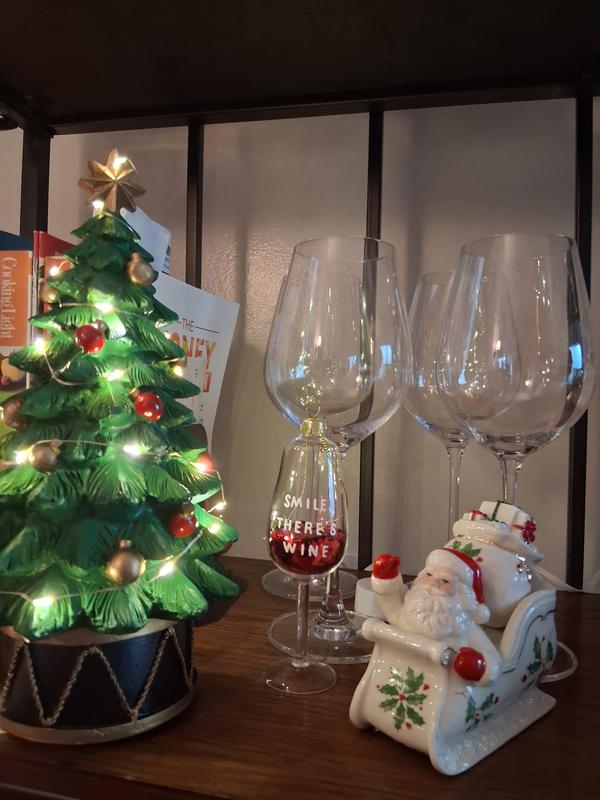 Santa Claus and Wine glass ornament