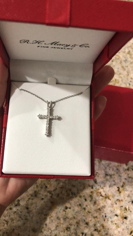 Macys diamond cross necklace shop