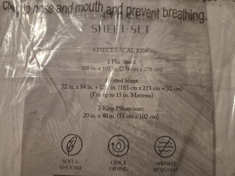 California king sheet set 4PC