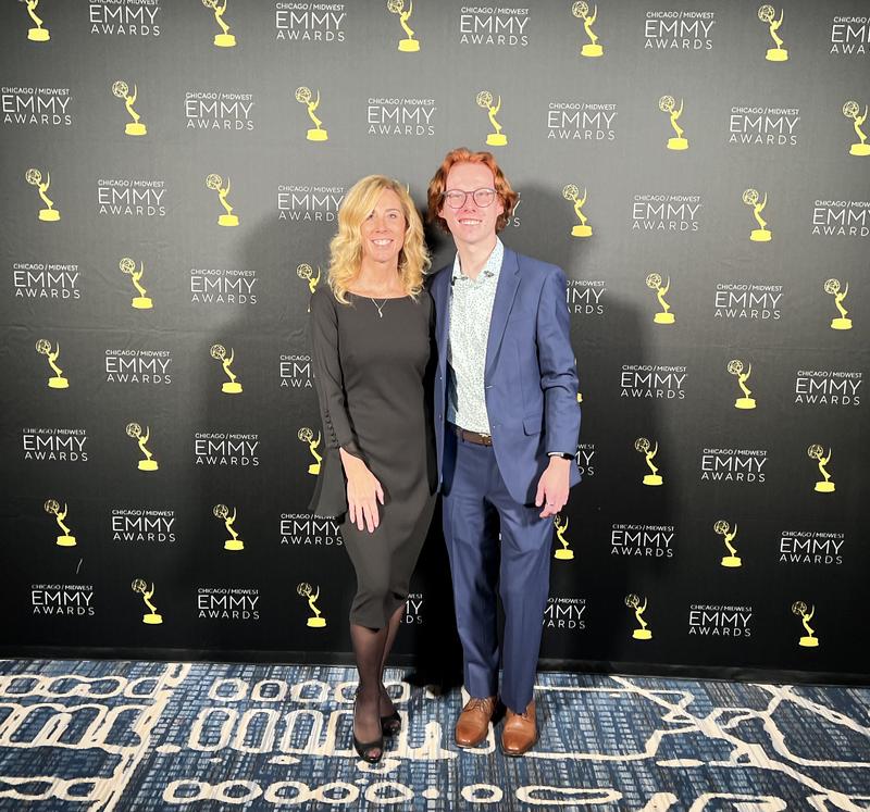 Regional Emmy Awards with my son…They won! Perfect dress for the Awards!!