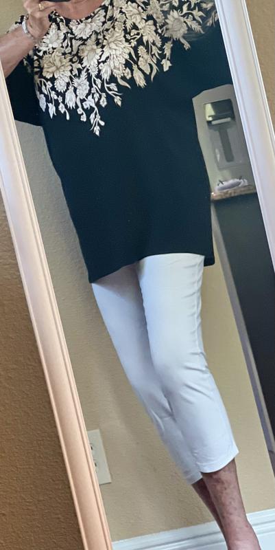 Looks great with white pants and check out the length