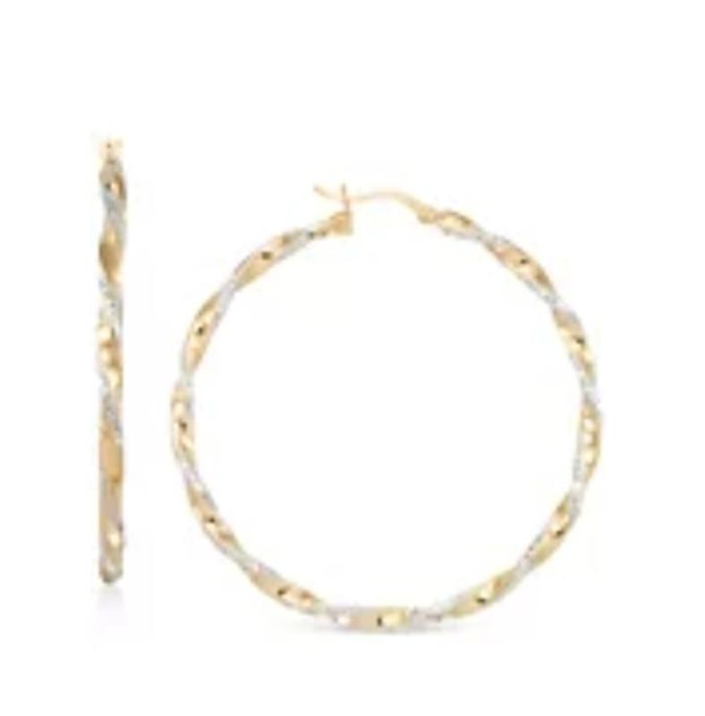 Orecchini A Cerchio In Argento 925 Sterling - Modello Twisted Double Layered - Piccoli Cerchi A Scatto Ipoallergenici