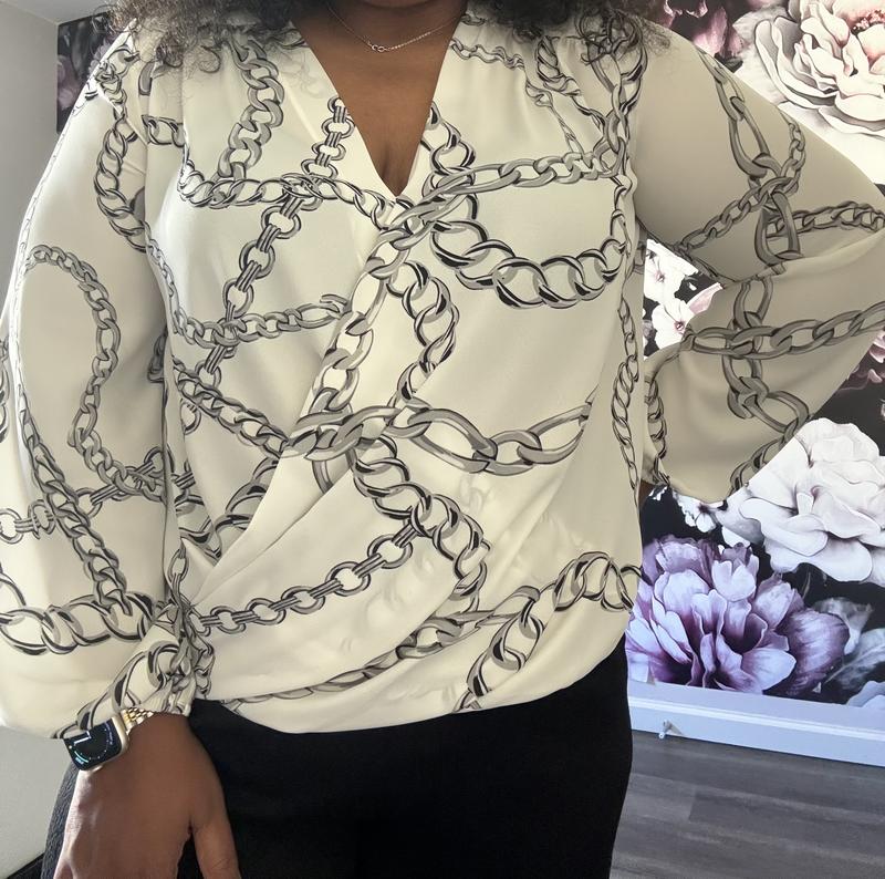 INC International Concepts Printed Surplice Top, Created for