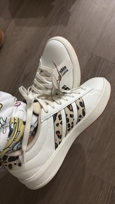 adidas gazelle silver green womens Adidas Grand Court 3.0 | Women's | (Leopard Stripes) Beige/Crystal  Linen/Aurora Coffee/Matte Gold main image 0