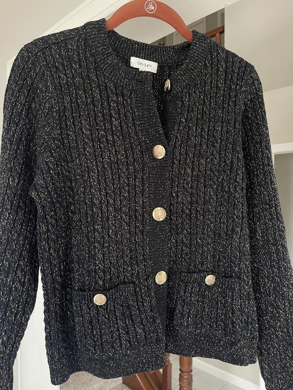 Gold thread in sweater