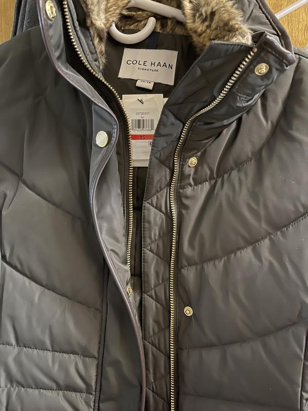 Cole haan fur lined puffer coat best sale