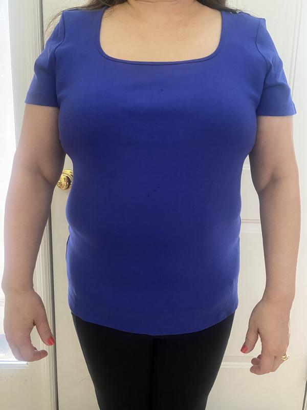 Women's Cotton Square-Neck Short-Sleeve T-Shirt, PXS - 3X, Exclusively at Macy's