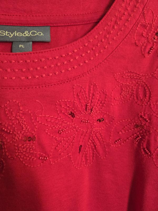 Embroidery flower detail and neckline