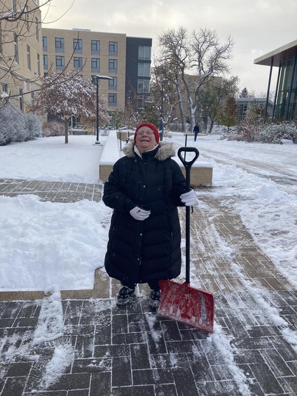 Me wearing my new coat