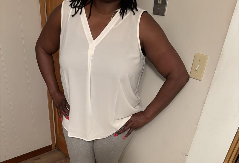 Tried it on did not pair it with a blazer on the pic but will wear it to work under one