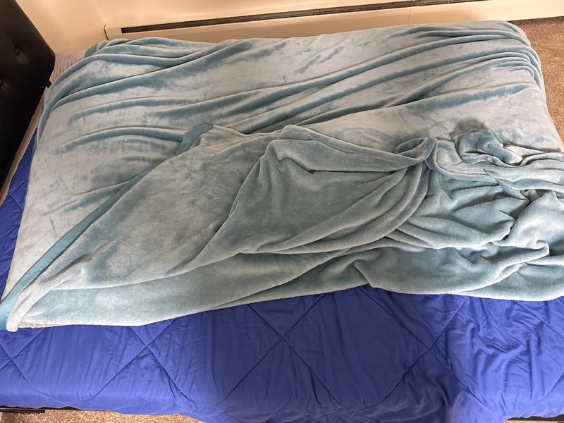 The blanket is king size
 cause I’m a big boy, 
but this is a full size bed.