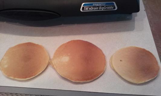 Unevenly browned pancakes