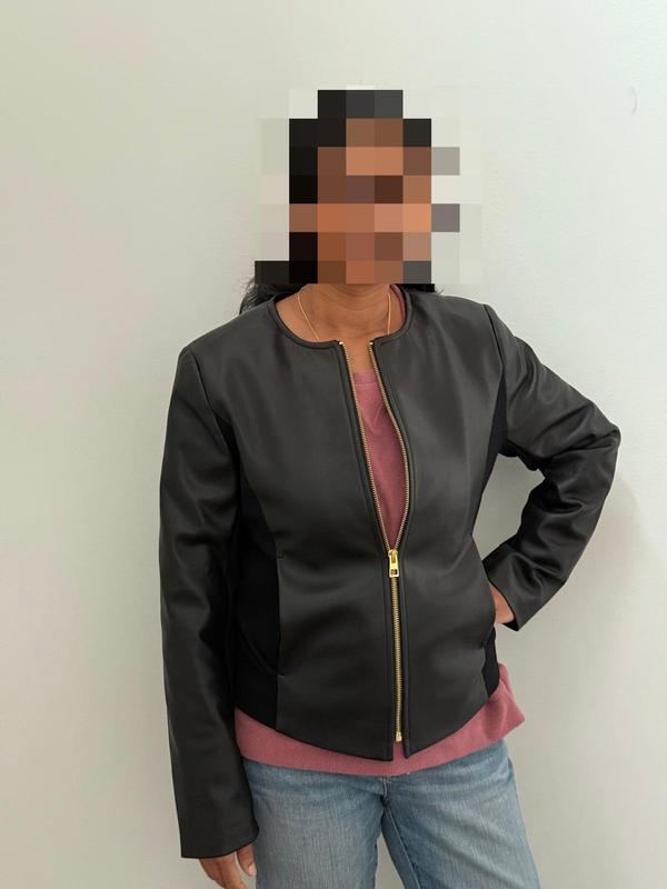 Soft faux-leather jacket, stylish and lightweight