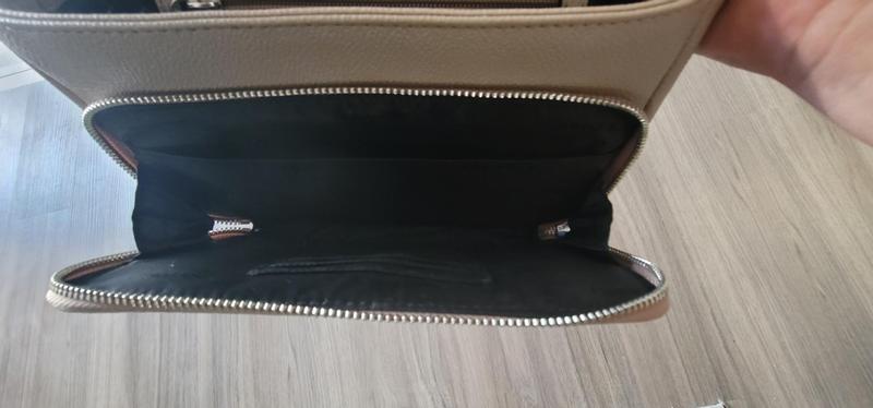 View inside front zippered pocket