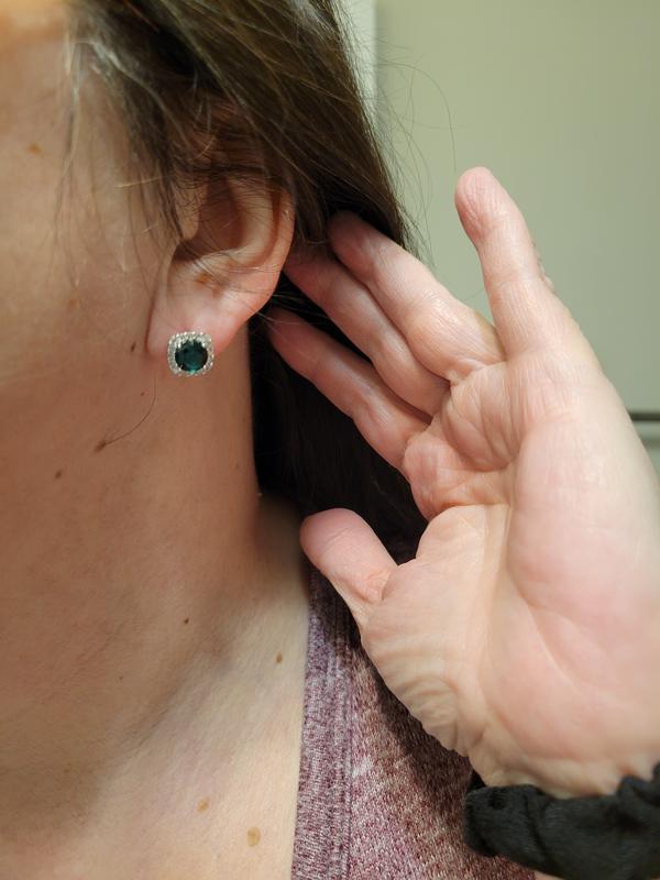 Shown worn on the ear.