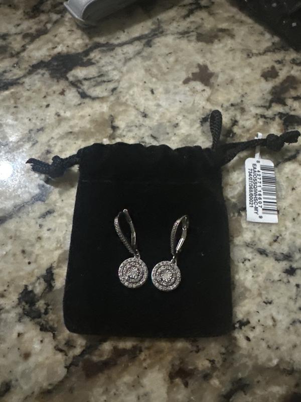 Diamond Circle Leverback Drop Earrings (1/4 ct. tw) in Sterling Silver, Created for Macy's