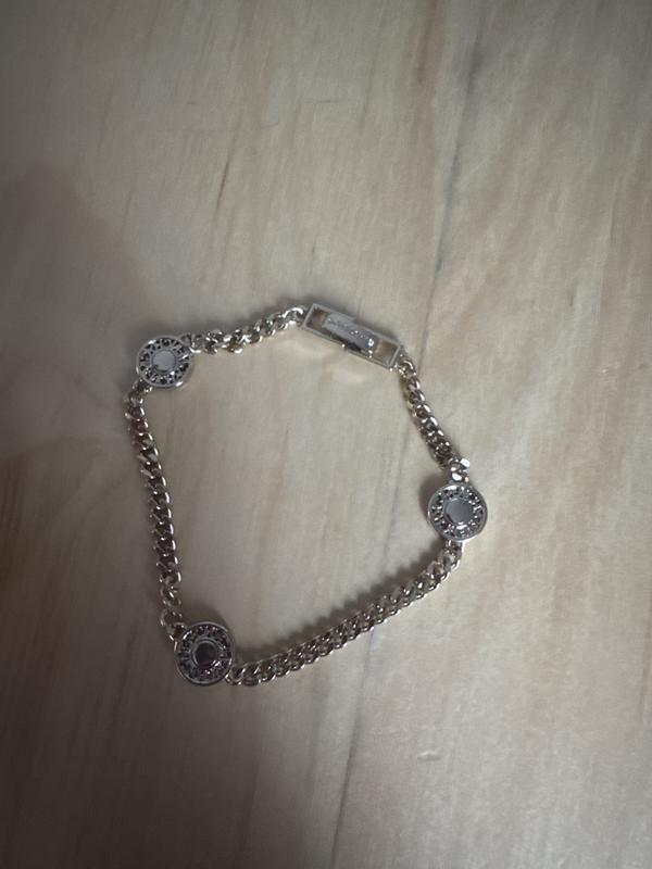 Gold-Tone Logo Coin Chain Link Bracelet