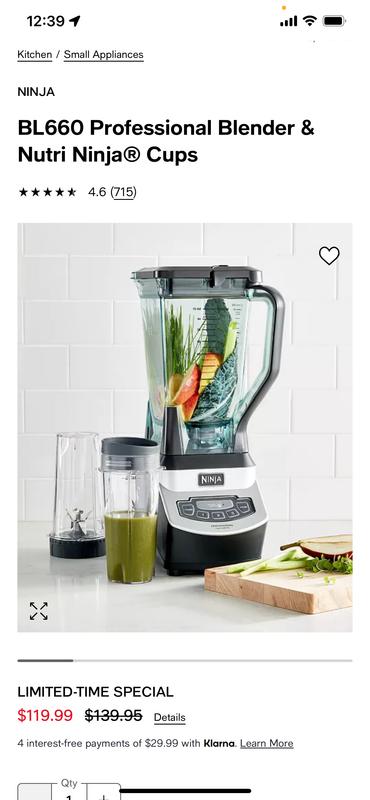 2024 ninja professional blender & nutri ninja cups 1100 watts