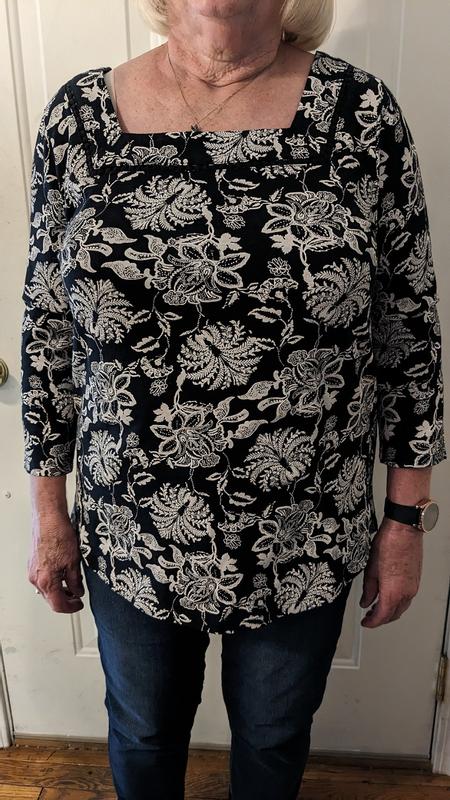 売れ筋商品|||スタイルアンドコー カットソー トップス レディース Women's Printed Cotton Square-Neck Top, Exclusively at Macy's Fauna Navy Style & Co Women's Printed Cotton Square-Neck Top