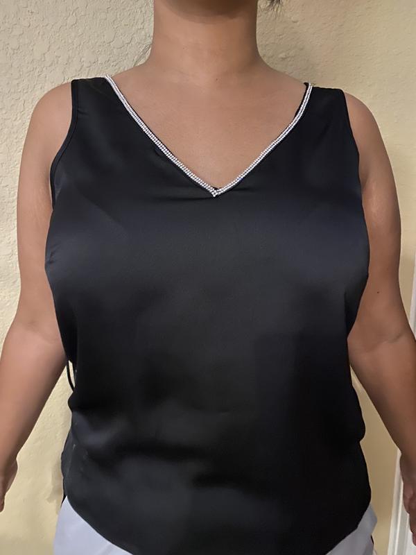 売れ筋商品|||ヴィンスカムート カットソー トップス レディース Women's Rhinestone-Trim Top Bright Cherry VINCE CAMUTO Rhinestone Trim Tank Top | Bloomingdale's
