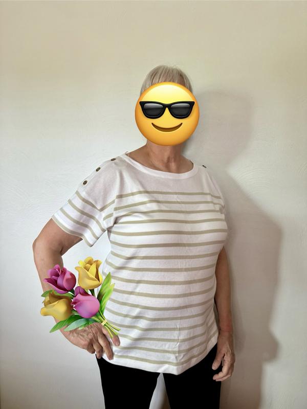 売れ筋商品|||スタイルアンドコー カットソー トップス レディース Women's Pima Cotton Button-Shoulder Top, Exclusively at Macy's Bright White Combo Style & Co Women's Pima Cotton Button-Shoulder Top