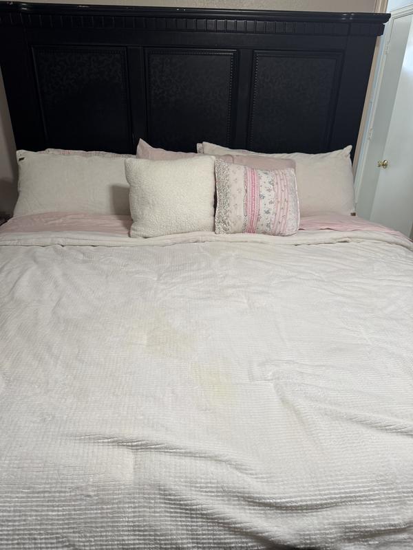 Yellow stains in several areas!  Very disappointed!  I literally only used tide and fabric softener prior to putting it on my bed.