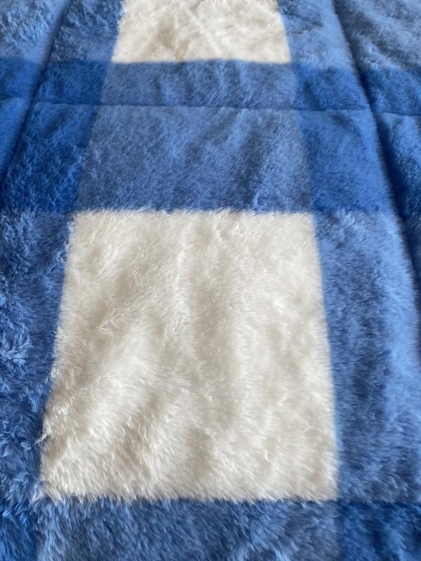 Vibrant blue and white plaid