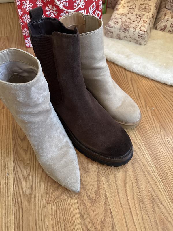 All three boots are size 9. See how large they look next both pairs?! No thanks