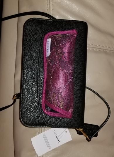 With reading glasses sleeve on top for perspective