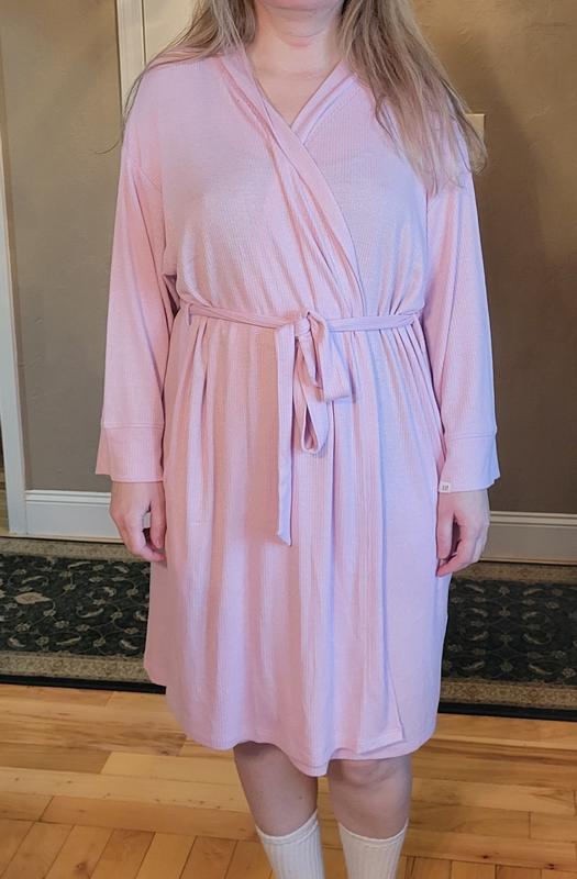GAP Women's Long-Sleeve Belted Ribbed Robe - Macy's