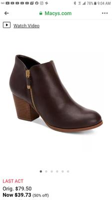 Style & Co. Women's Masrinaa Microsuede Ankle Booties | Navy Blue Size 5 Medium (B,M) - View #4