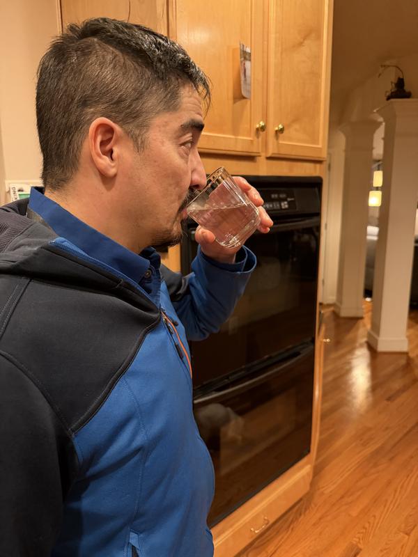 Drinking from short glass