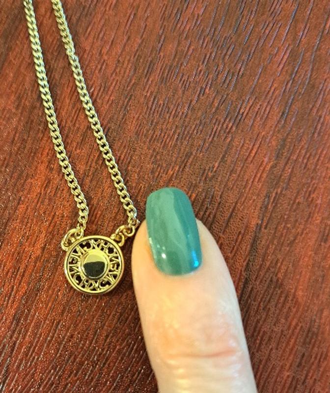 Logo Embossed Coin Pendant Necklace, 16 + 3 extender
