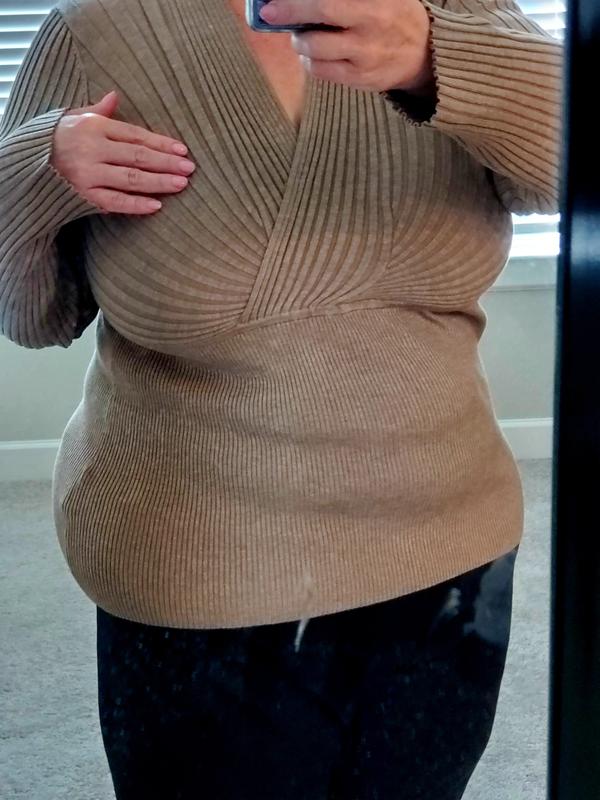 I.N.C. International Concepts Women s Ribbed Surplice Pullover Sweater Created for Macy s Macy s