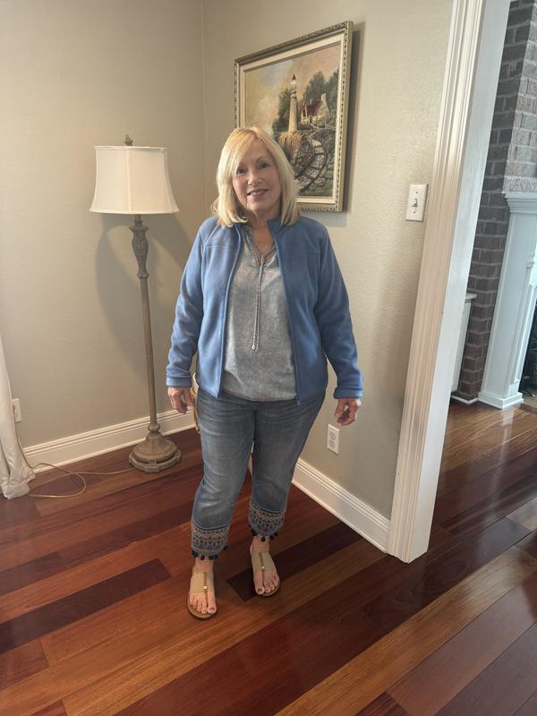 Color is very versatile.  Pairs well with jeans.