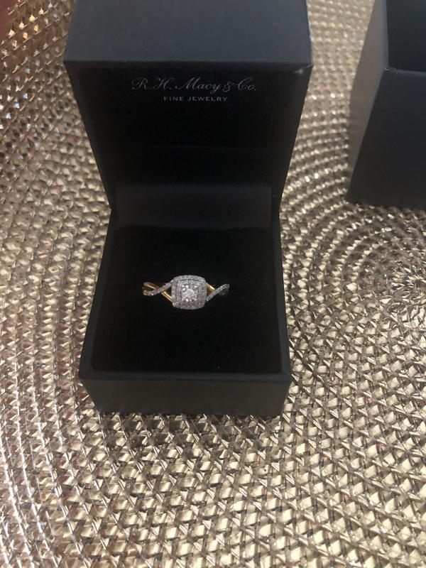 Diamond Swirled Shank Ring 1 5 ct. t.w. in 14k Gold Plated Sterling Silver Macy s