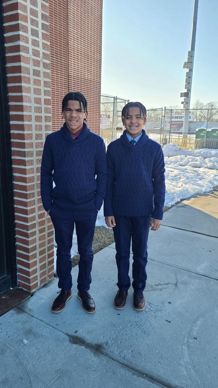 The minute they got there, they got complimented on their sweaters!