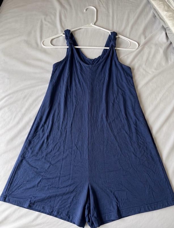 State of Day Women's Knotted Knit Tank Romper, Macy's Exclusive