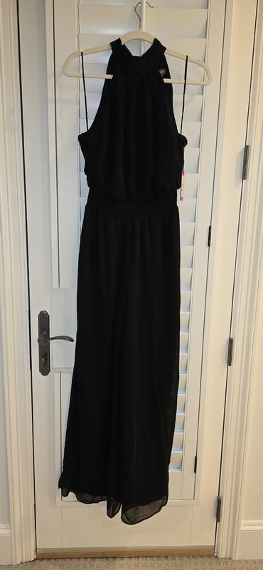Women's Halter Tie-Back Wide-Leg Jumpsuit