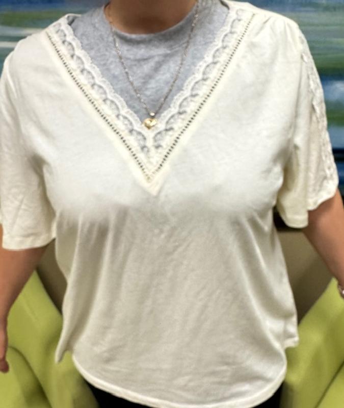 Style & Co Women's Lace-Trim V-Neck Top, Exclusively at