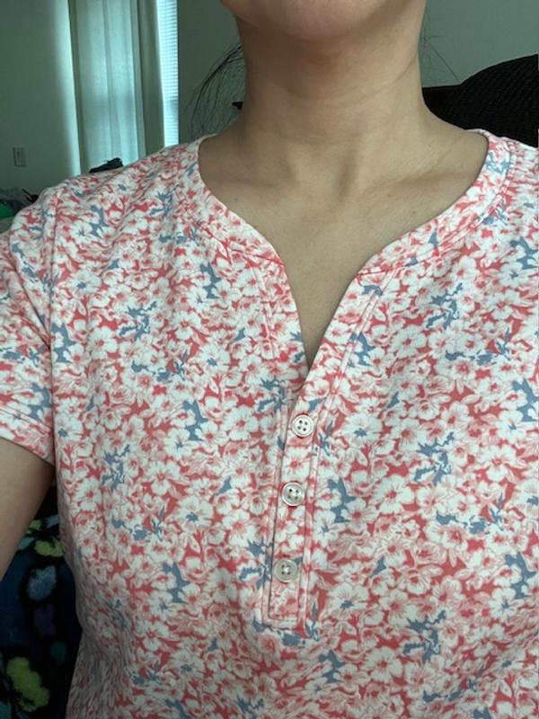 Style & Co Women's Short-Sleeve Printed Henley Top, Created