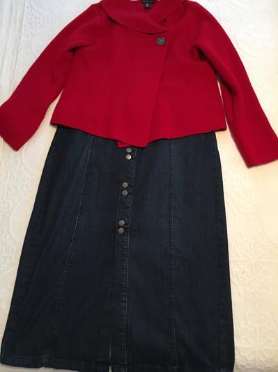 My skirt and festive sweater