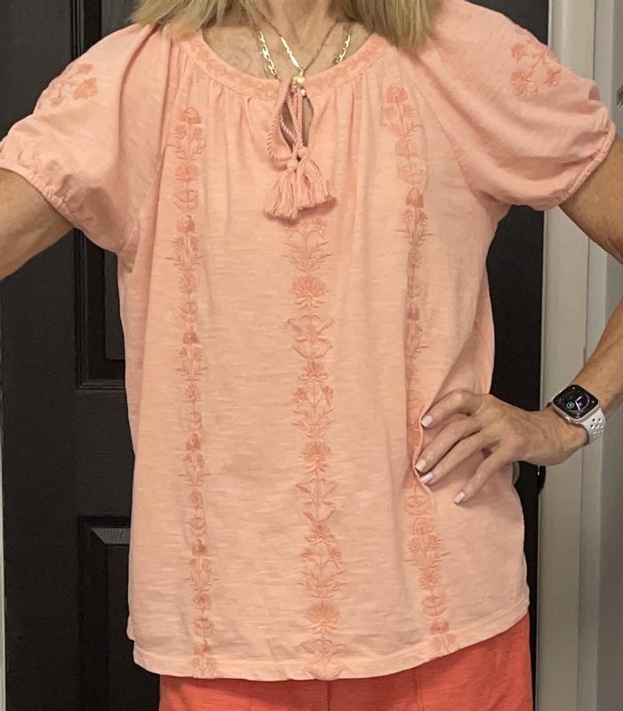 売れ筋商品|||スタイルアンドコー カットソー トップス レディース Women's Embroidered Cotton Peasant Top, Exclusively at Macy's Bright White Style & Co Women's Cotton Embroidered Peasant Top, Created