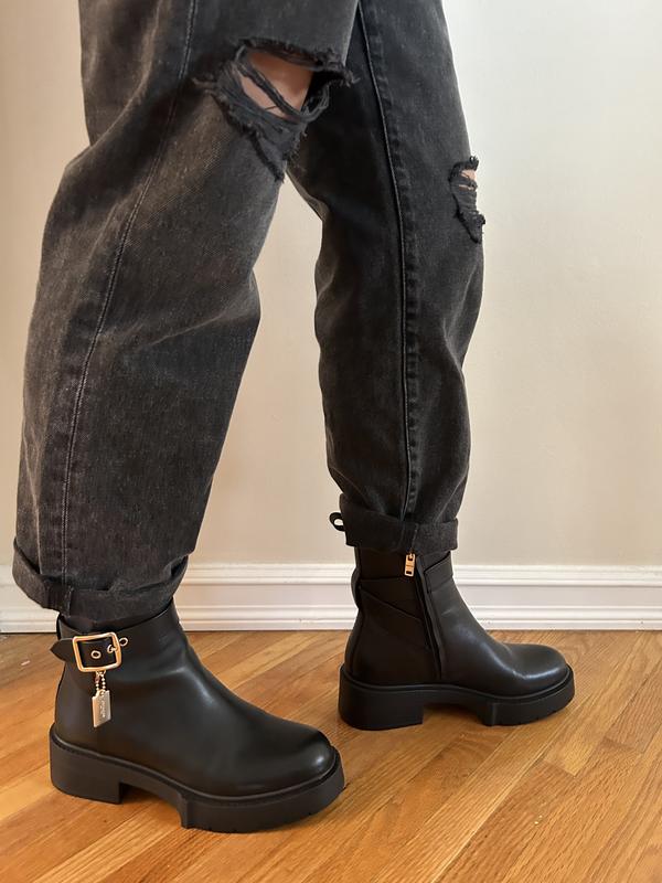 COACH Women's Lacey Buckled Lug Sole Engineer Boots - Macy's COACH Women's Lacey Buckled Lug Sole Engineer Boots - Macy's