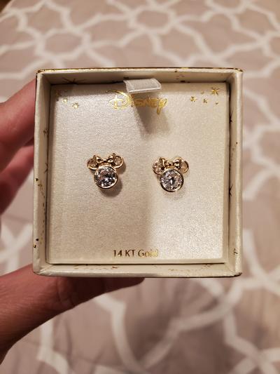 Disney Children's Cubic Zirconia Minnie Mouse Stud Earrings