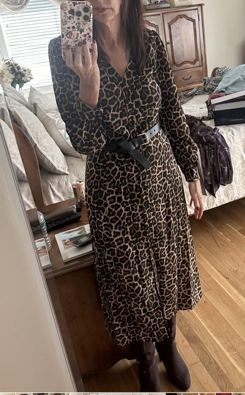 ワンピース Michael Kors ANIMAL PRINT DRESS (MT58319HMC 120SOFTECRU) MICHAEL Michael Kors Animal Print Midi Wrap Dress